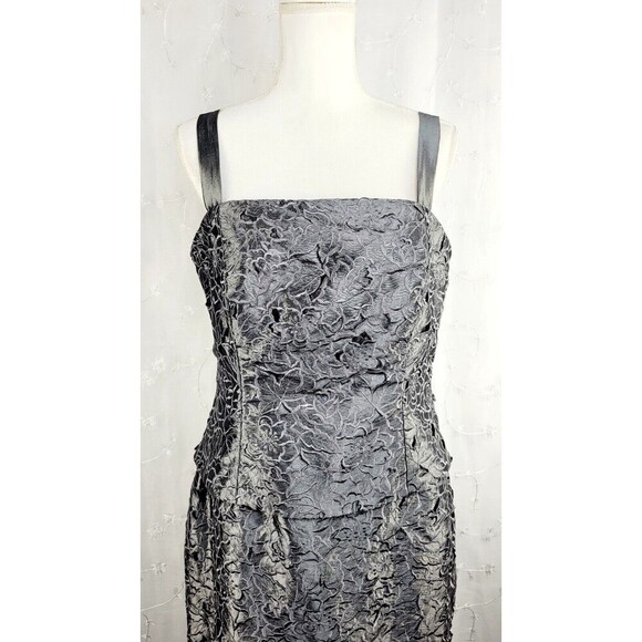 JADE COUTURE GRAY LACE Women Sheath Dress FORMAL MOTHER OF BRIDE SLEEVELESS 12 - Picture 2 of 11